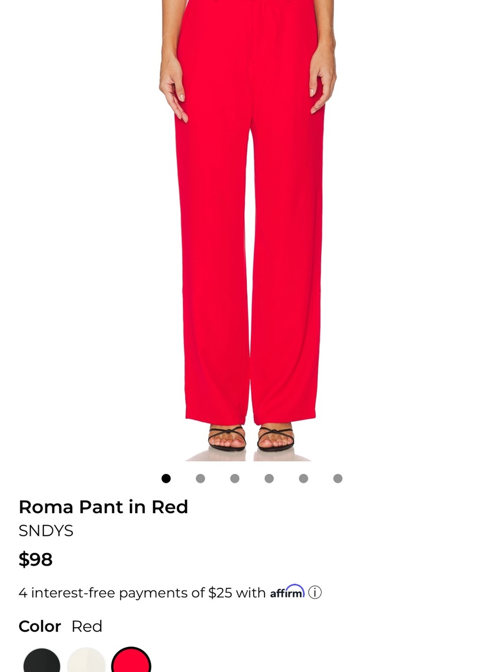 Roma Wide-Leg Pants in Bright Red